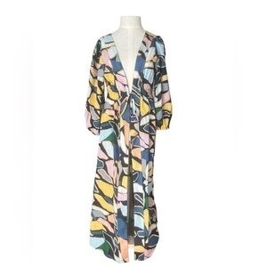 True Destination Colorful Printed Kimono Coverup size XSmall .